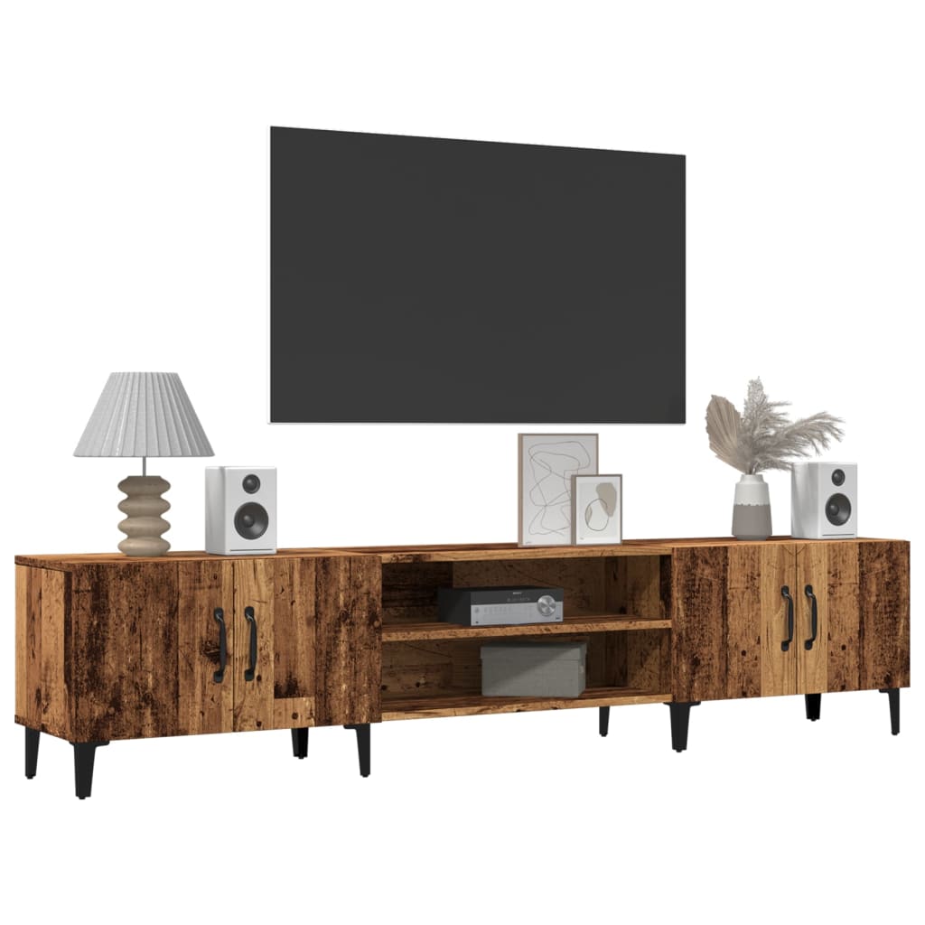 vidaXL Tv-meubel 180x31,5x40 cm bewerkt hout oud houtkleurig