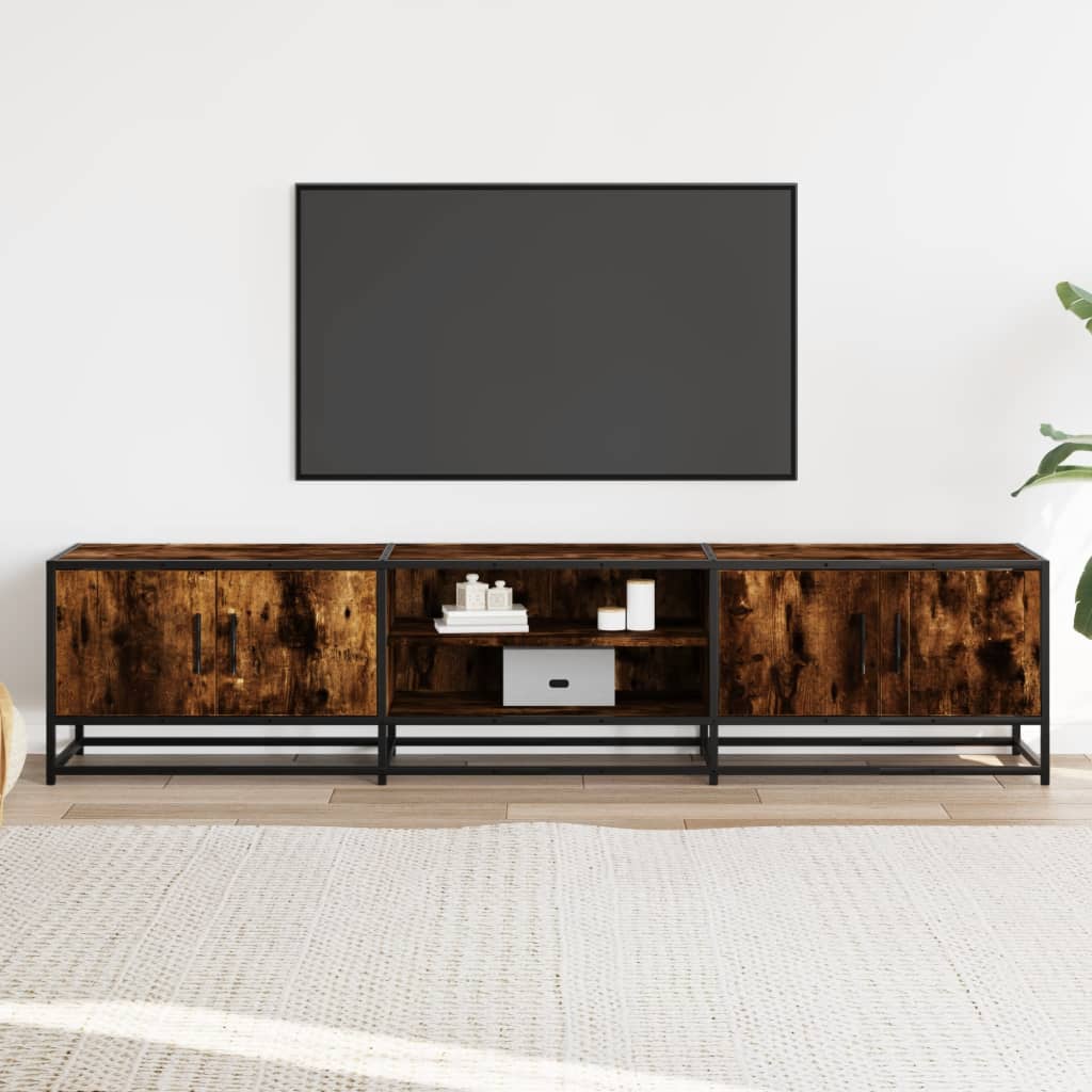 vidaXL Tv-meubel 180x35x41 cm bewerkt hout gerookt eikenkleurig