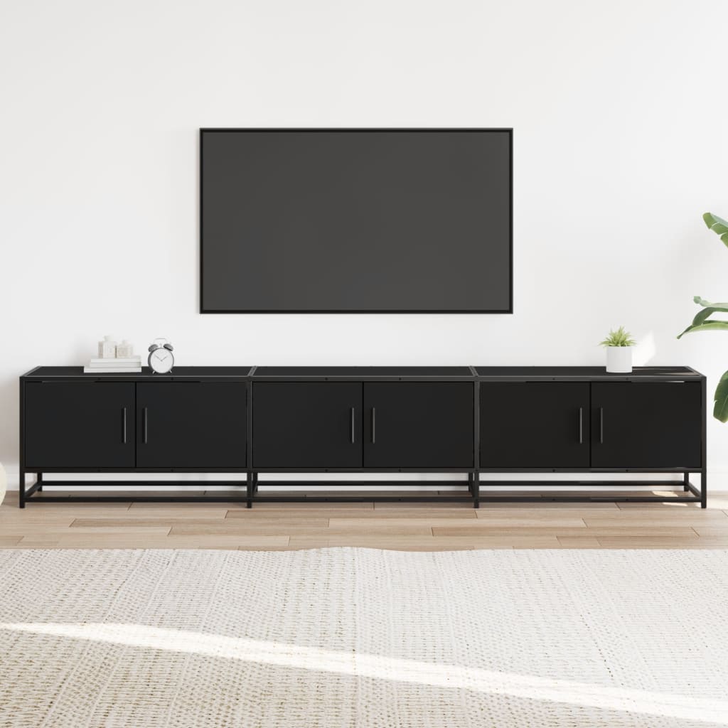 vidaXL Tv-meubel 210x35x41 cm bewerkt hout zwart