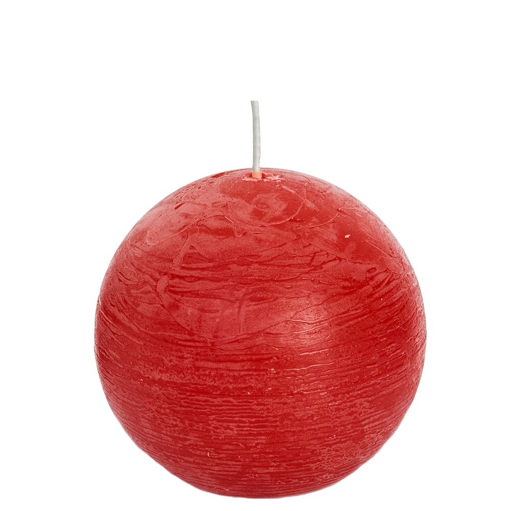 Spaas Rustic sphere candle 80 red - 