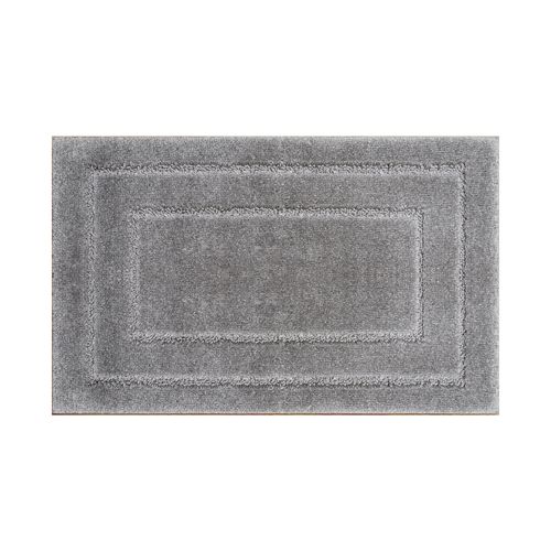 Muratap Badmat - Soft Fluffy - Grijs - Rechthoek Motief - 80x50 Cm - Hoogpolig - Anti Slip Toiletmat