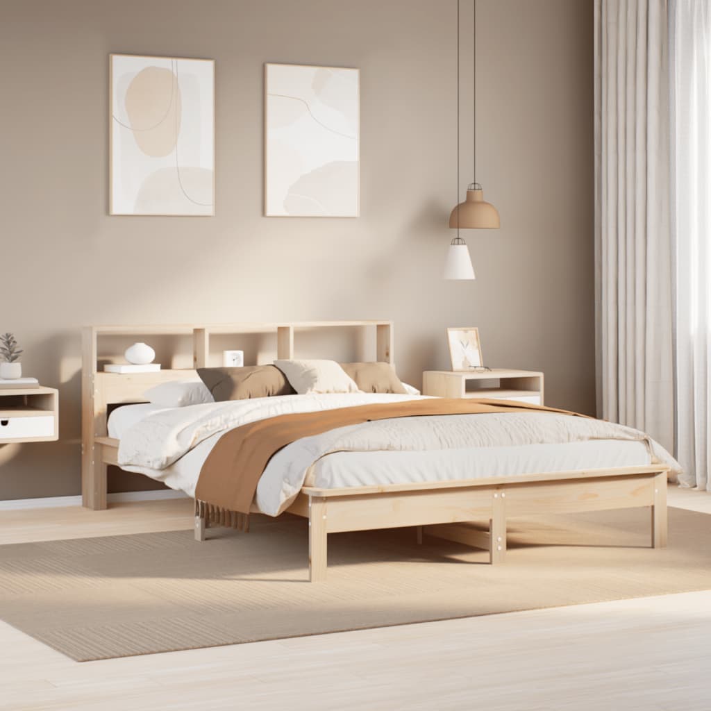 VidaXL Bedframe zonder matras massief grenenhout 135x190 cm