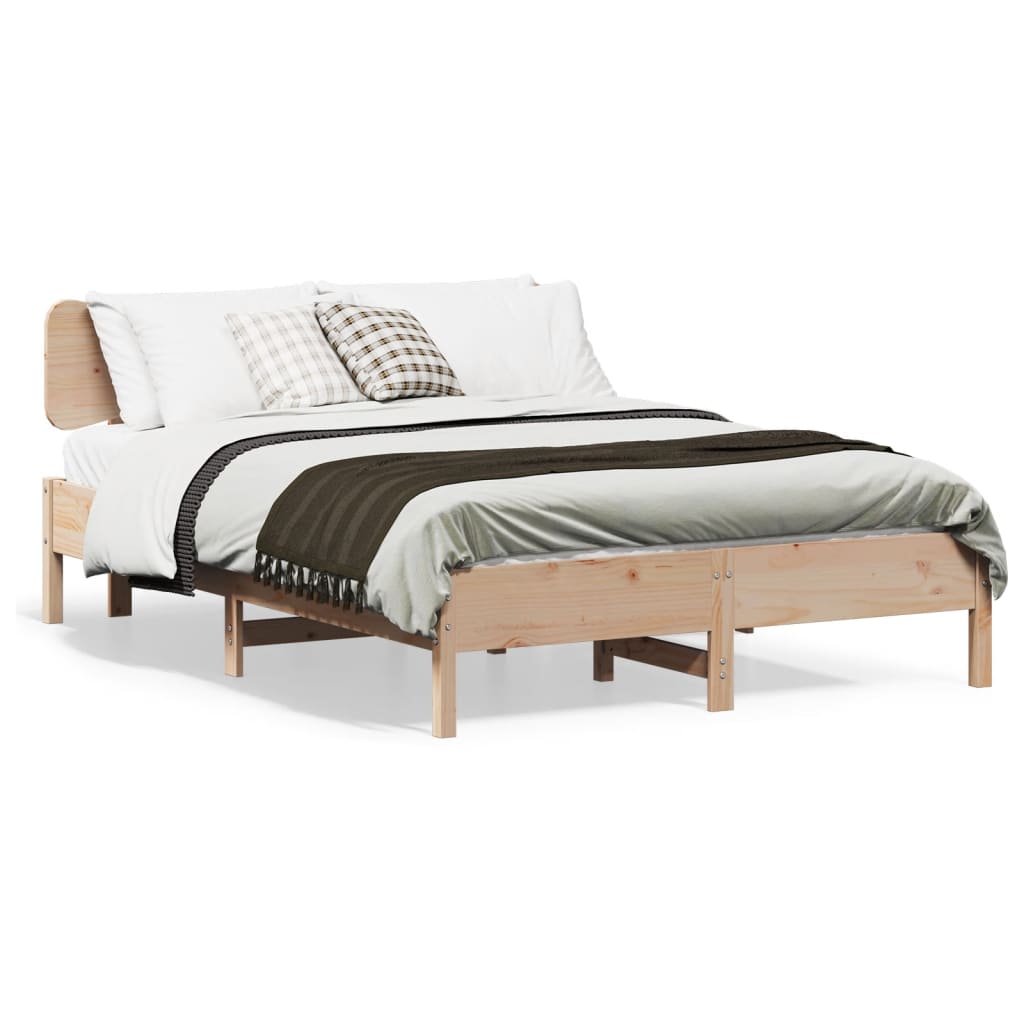 VidaXL Bedframe zonder matras massief grenenhout 135x190 cm