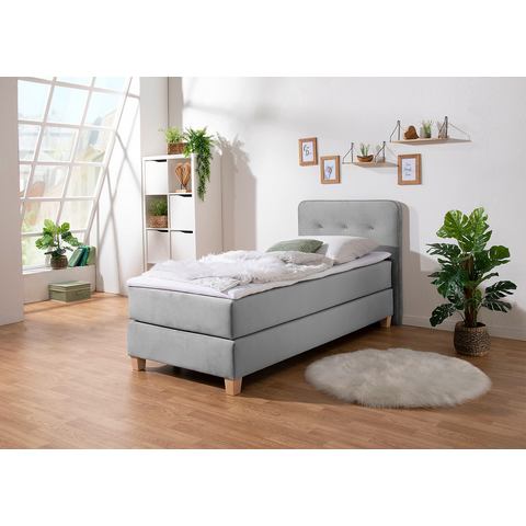 Home affaire Boxspring Fargo inclusief topper, in 3 soorten matrassen, in fluweel of structuurstof