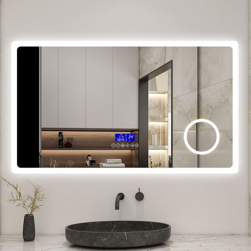 AICA SANITAIRE Aica Led Spiegel 160x80cm Met Bluetooth, Loep + Driekleur