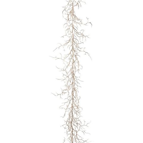 Creativ deco Winterse kunstplant Kerstversiering, kerstguirlande Guirlande, champagnekleur, lengte 184 cm