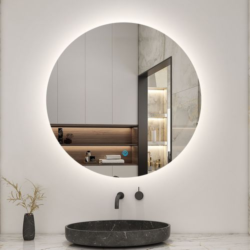 AICA SANITAIRE Aica Ronde Led Spiegel 90 Cm, Anticondens + Memory + Dimbaar