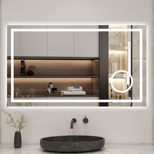 AICA SANITAIRE Aica Led Spiegel 80x60cm Met Bluetooth + Driekleur + Klok