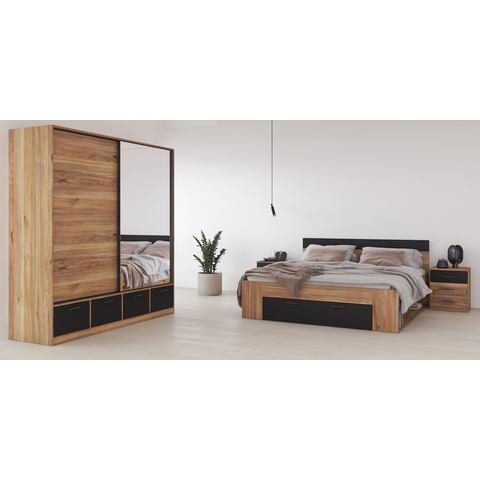 INOSIGN Slaapkamerserie Faweza, Set van 4 (Bed 180 cm, 2xNako, Schuifdeurkast)