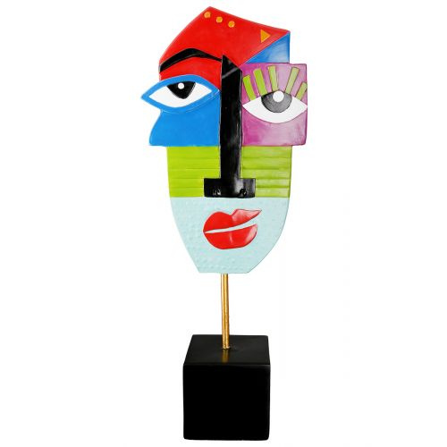 Gilde sculptuur Face Mondrian kunsthars en metaal 52 cm