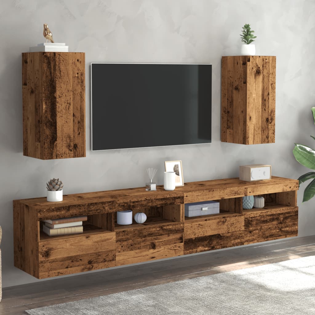 vidaXL Tv-meubelen 2 st 30,5x30x60 cm bewerkt hout oud houtkleurig