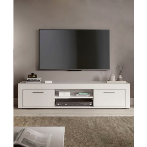 INOSIGN Tv-meubel Aosta, breedte 160 cm, in verschillende kleuruitvoeringen met 2 kleppen en 2 open vakken, tv-bord, mediabord, tv-meubel