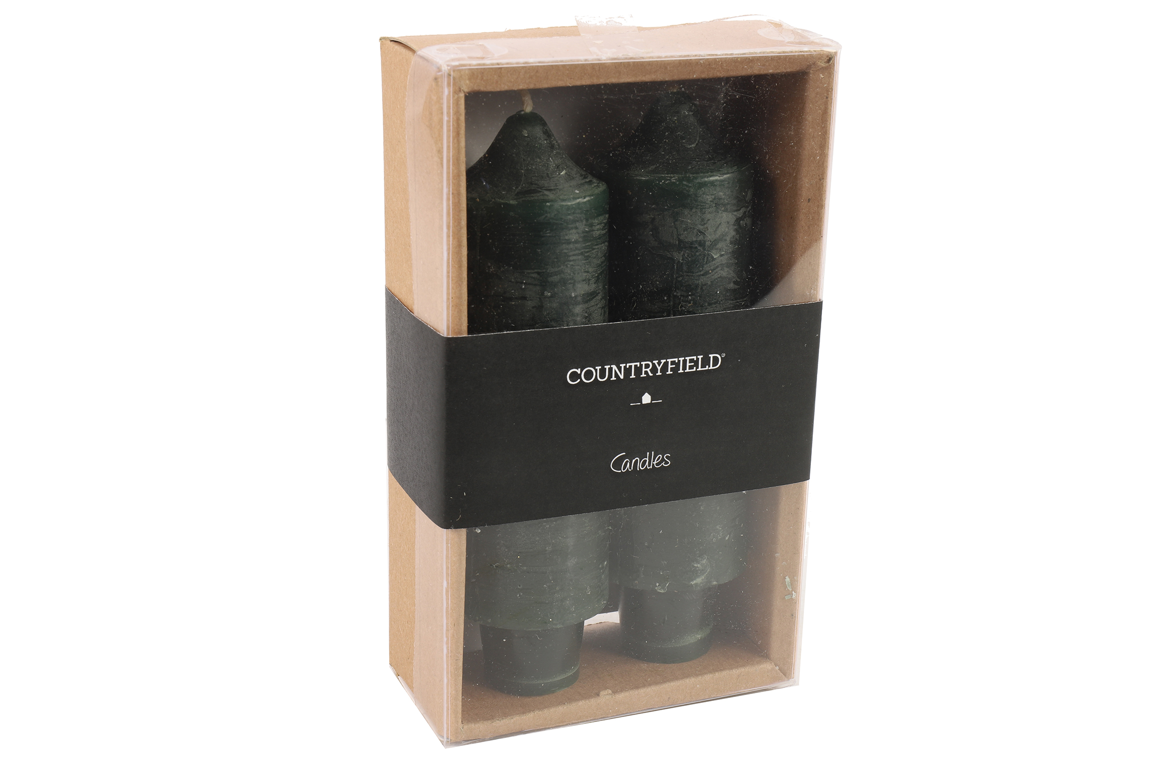 Countryfield Kaars dia. 3,5 cm, hoogte: 12,5 cm Vela 2 stuks donkergroen - 