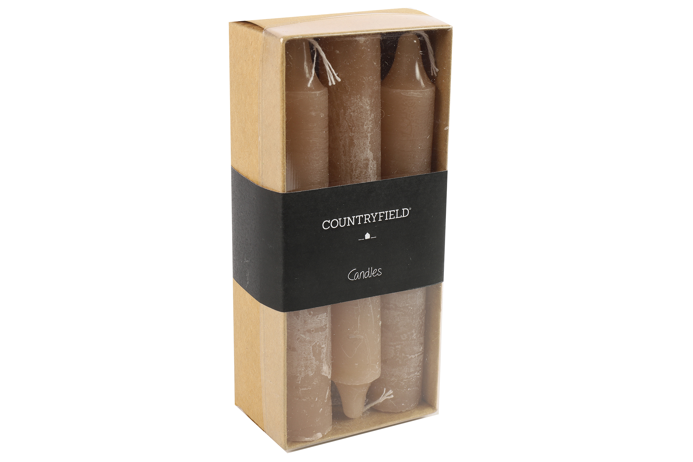 Countryfield Kaars dia. 2 cm, hoogte: 14 cm Vela 6 stuks beige - 