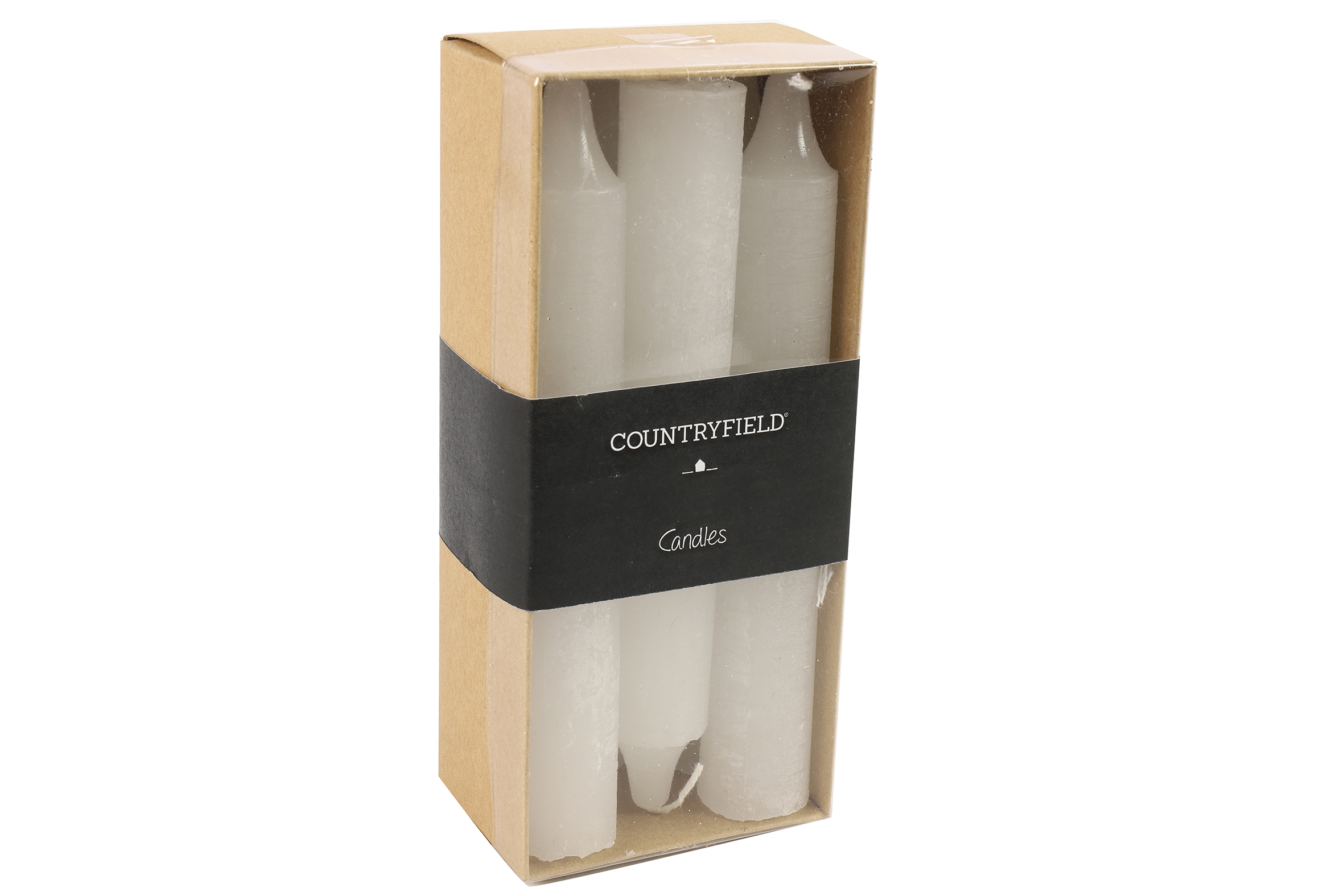 Countryfield Kaars dia. 2 cm, hoogte: 14 cm Vela 6 stuks wit - 