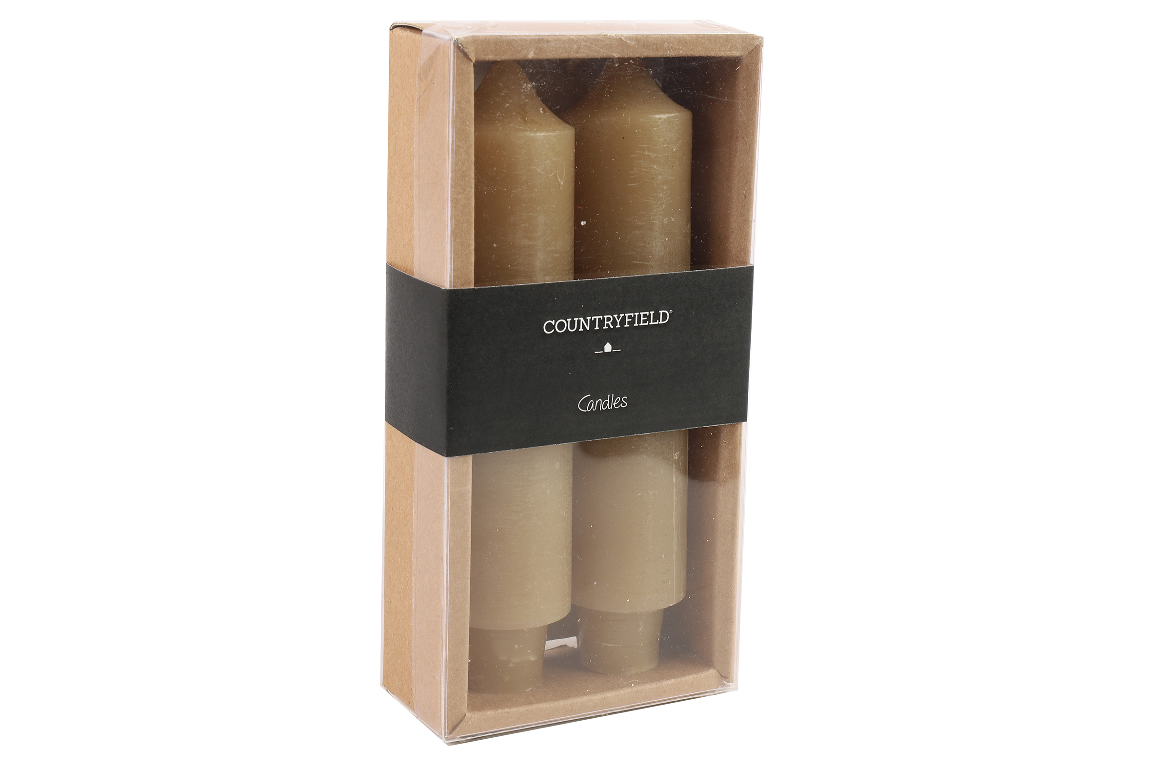 Countryfield Kaars dia. 3,5 cm, hoogte: 15,5 cm Vela 2 stuks beige - 