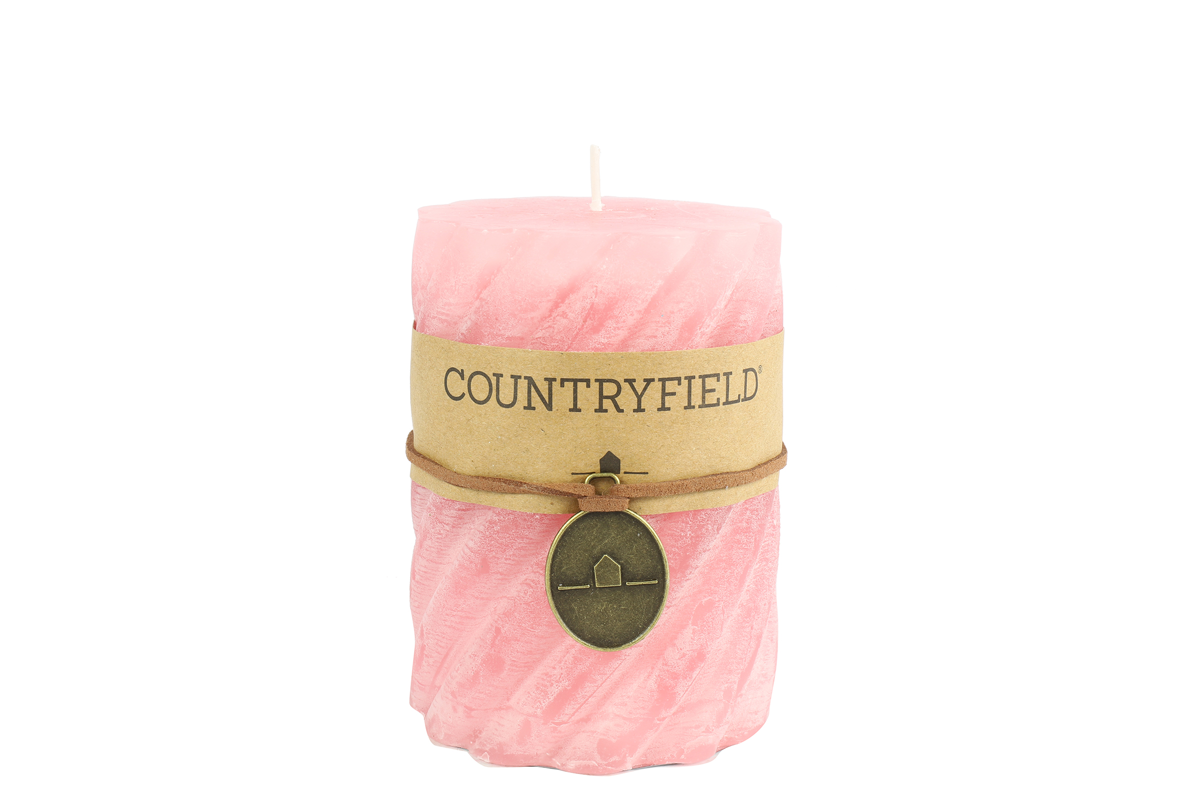 Countryfield Kaars spiraal rond Tonnie L roze - 