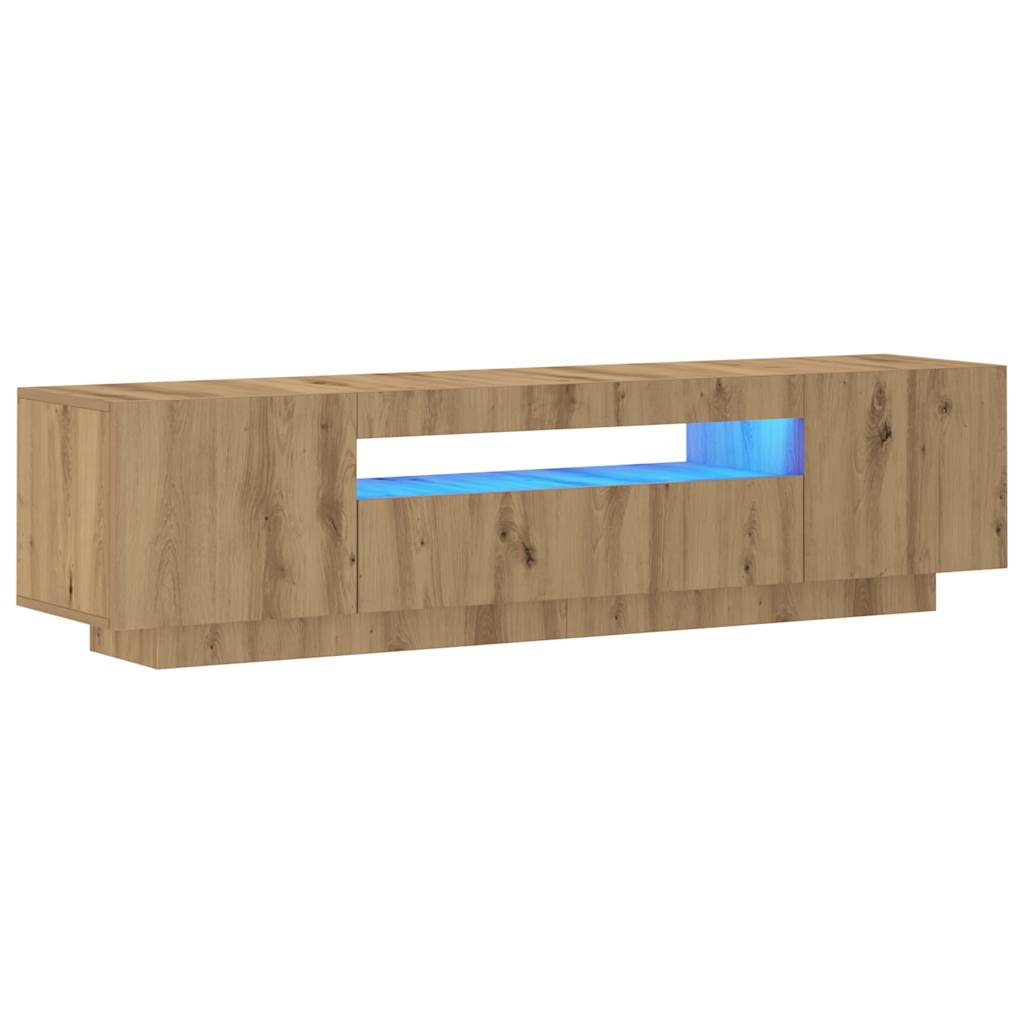 vidaXL Tv-meubel met LED 160x35x40 cm bewerkt hout artisanaal eiken