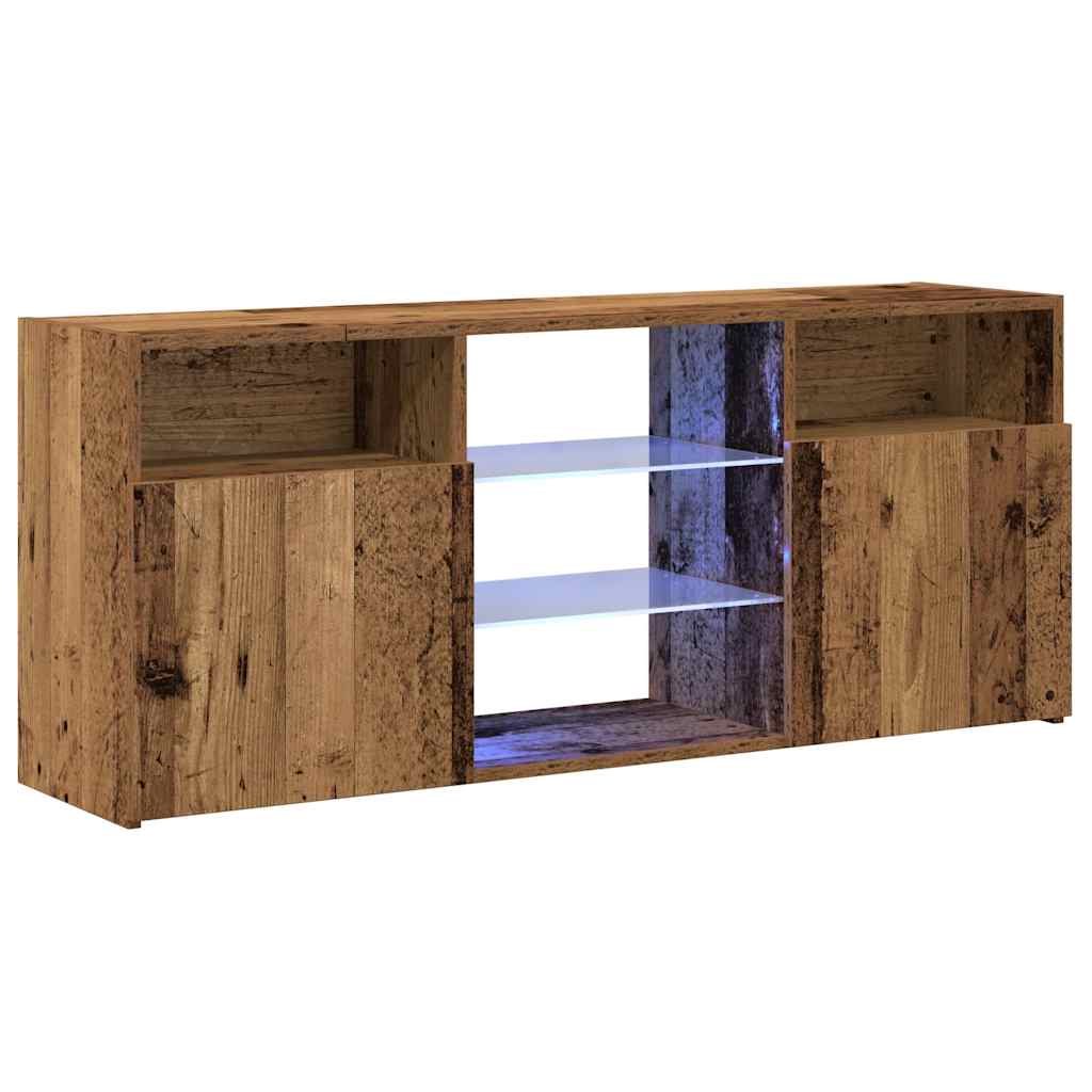 vidaXL Tv-meubel met LED 120x30x50 cm bewerkt hout oud hout