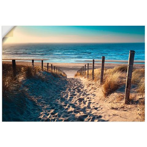 Artland Artprint Weg naar het Noordzeestrand zonsondergang als artprint van aluminium, artprint voor buiten, artprint op linnen, poster, muursticker