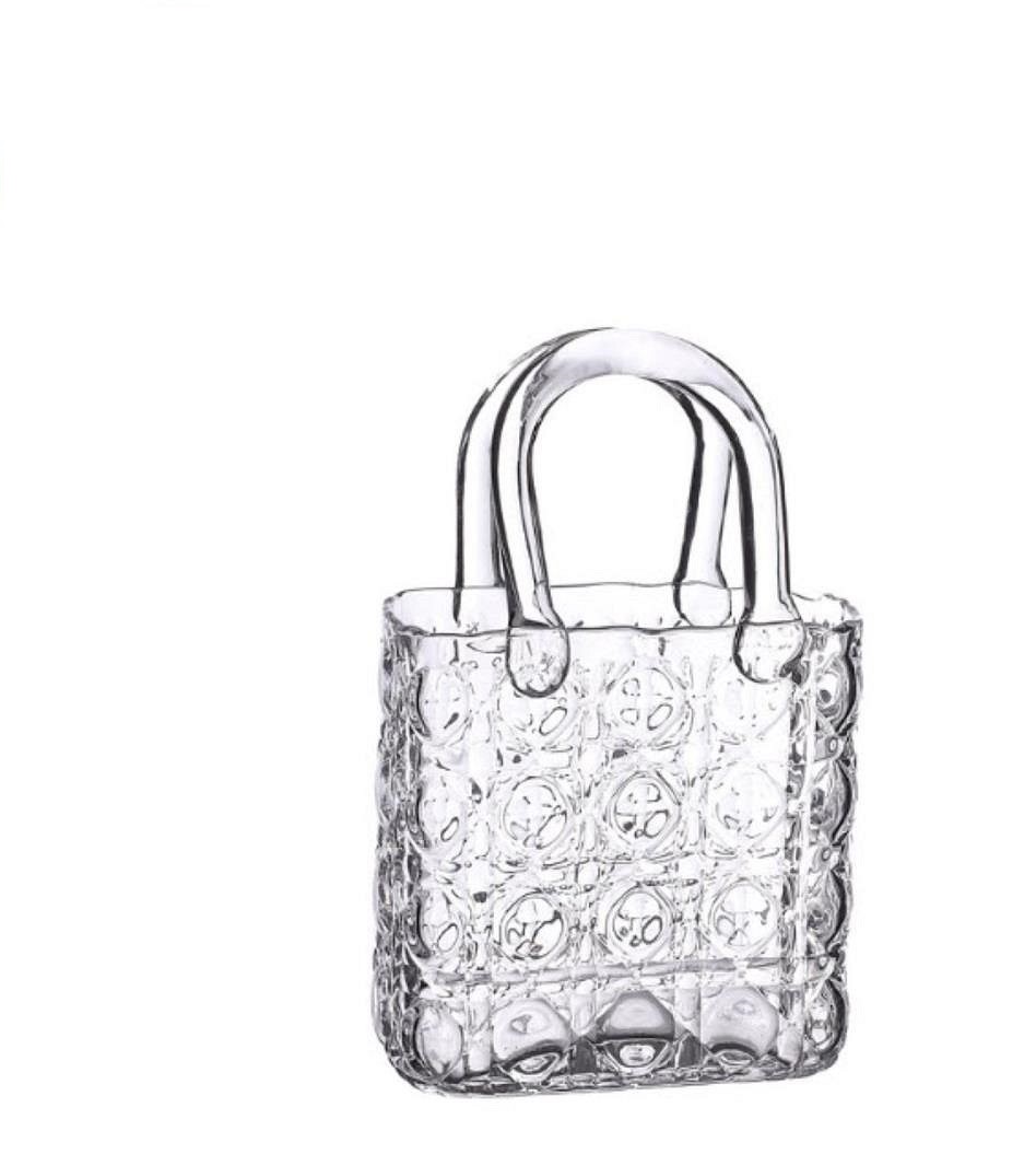 Merkloos Elysee Glazen Handtas Vaas 14x9,5x22cm