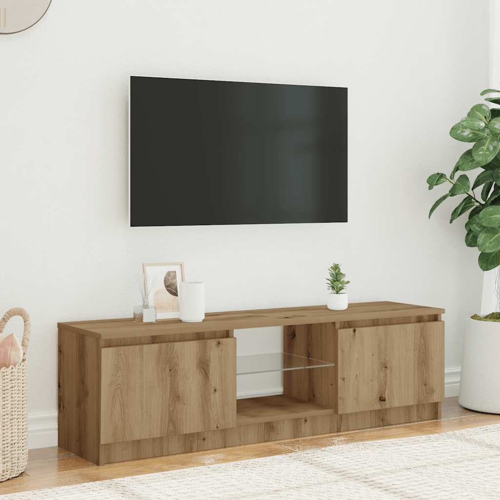 vidaXL Tv-meubel met LED 120x30x36 cm bewerkt hout artisanaal eiken