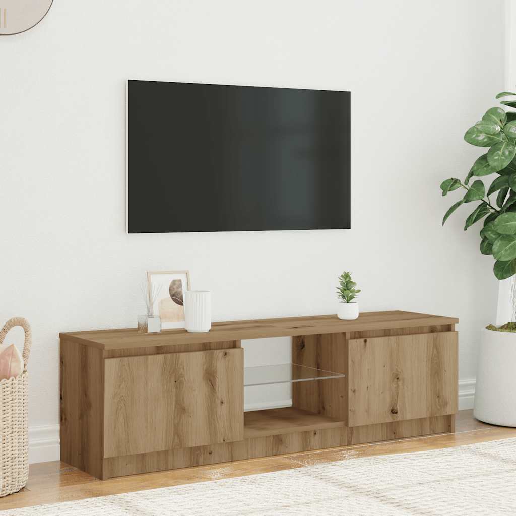 vidaXL Tv-meubel met LED 140x40x35,5 cm bewerkt hout artisanaal eiken