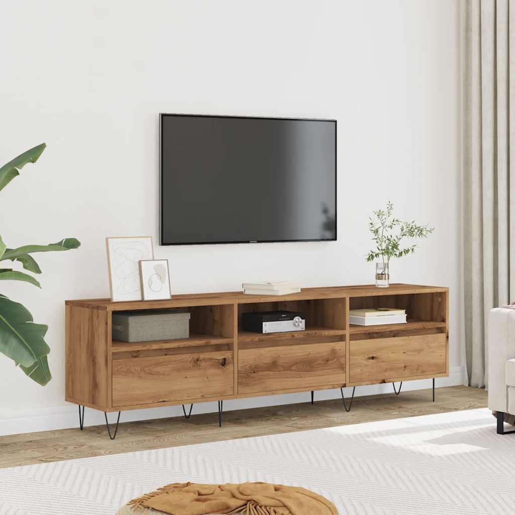 vidaXL Tv-meubel 150x30x44,5 cm bewerkt hout artisanaal eikenkleur