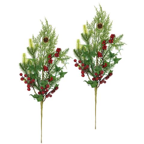 I.GE.A. Kunsttak Weihnachtszweig Tanne/Beeren/Efeu/Thuja