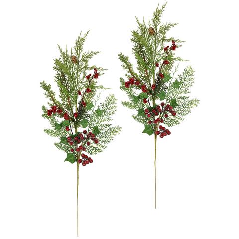 I.GE.A. Kunsttak Weihnachtszweig Tanne/Beeren/Efeu/Thuja