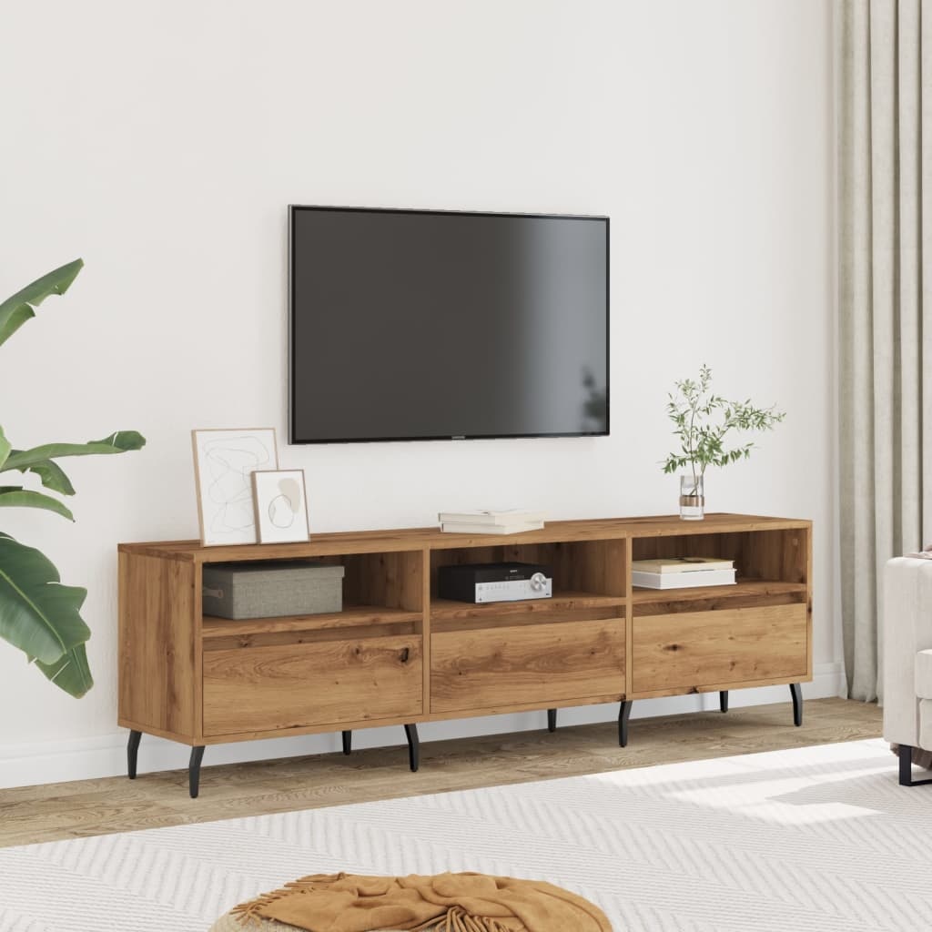 VidaXL Tv-meubel 150x30x44,5 cm bewerkt hout artisanaal eikenkleur