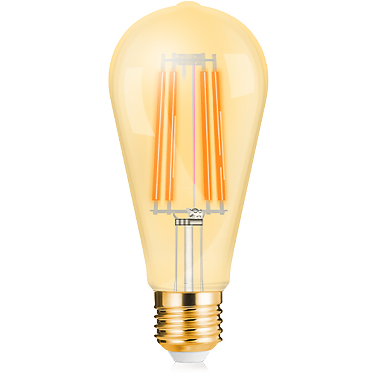 BES LED LED Lamp E27 Edison Filament - Brinton - Amber 6W 540lm - 822 Zeer Warm Wit 2200K - ST64 | Vervangt 45W