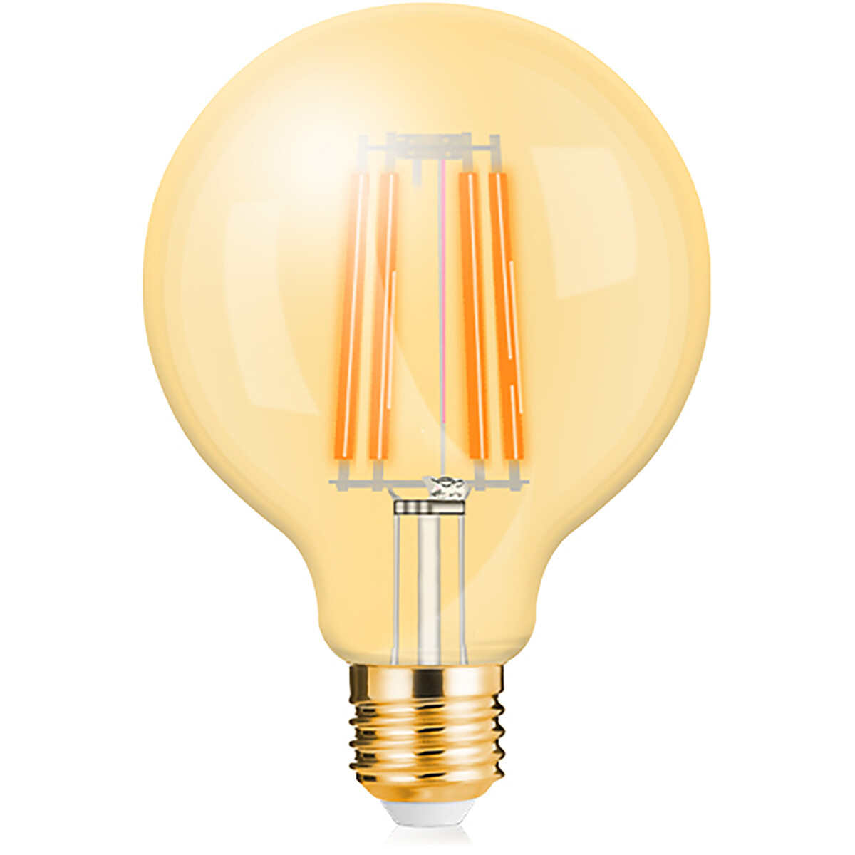 BES LED LED Lamp E27 Globe Filament - Brinton - Amber 6W 540lm - 822 Zeer Warm Wit 2200K - G95 - Dimbaar | Vervangt 45W