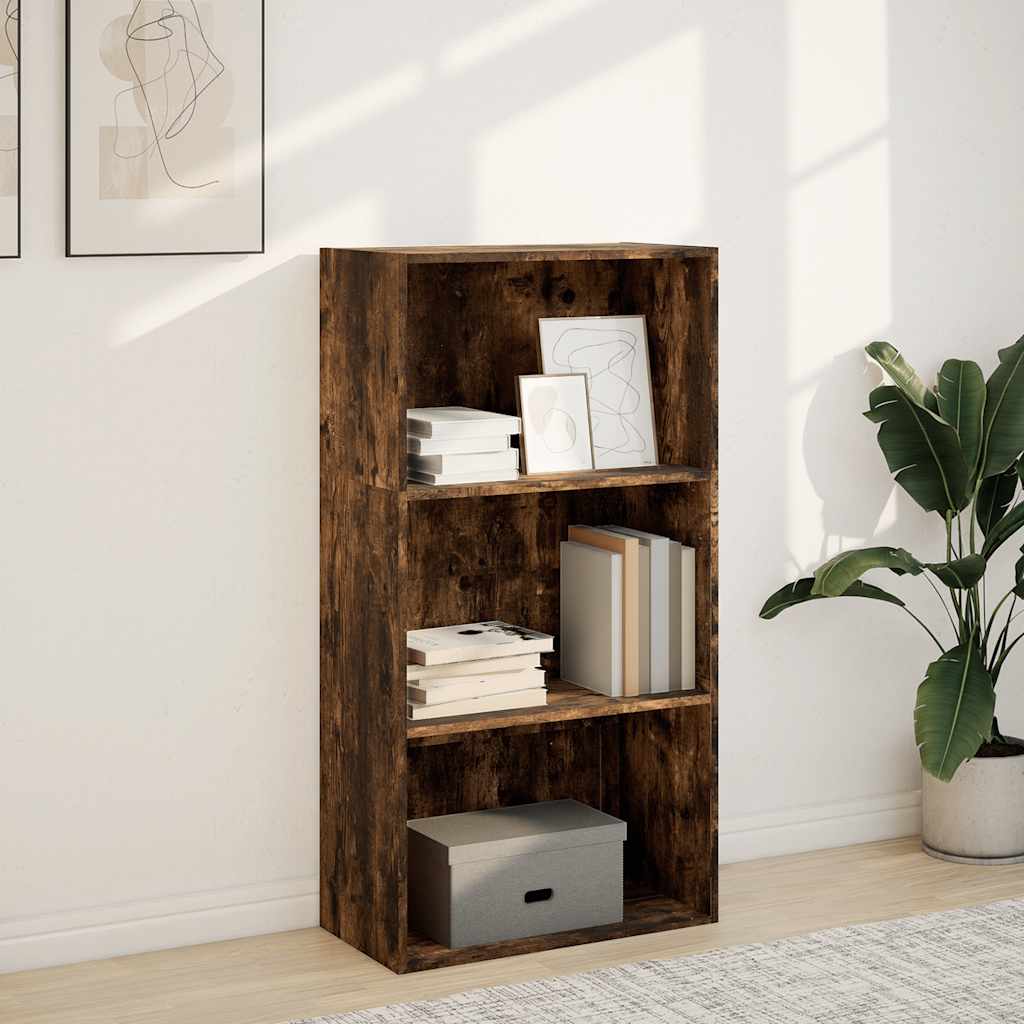 vidaXL Boekenkast 60x30x114 cm bewerkt hout gerookt eikenkleurig