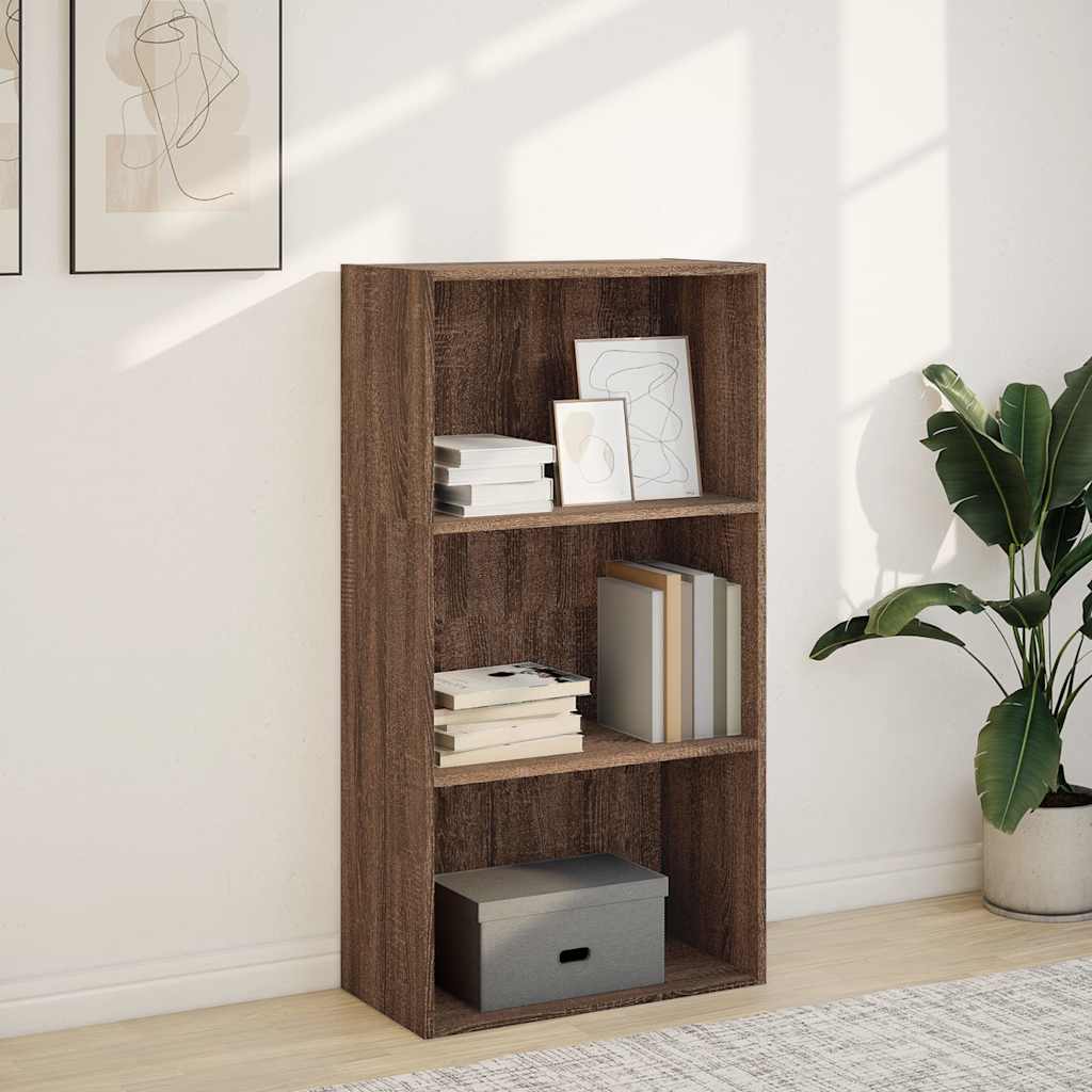 vidaXL Boekenkast 60x30x114 cm bewerkt hout bruin eikenkleurig