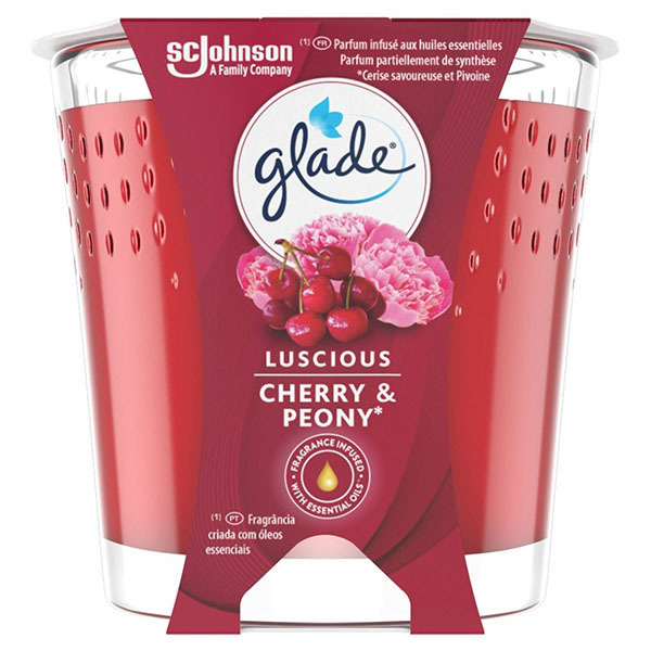 Glade Geurkaars luscious cherry & peony 129 Gram