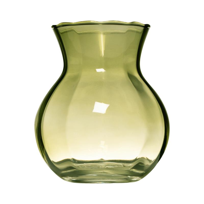 Hakbijl Glass Yves Swirl Buikvaas Groen Ø11xh13cm