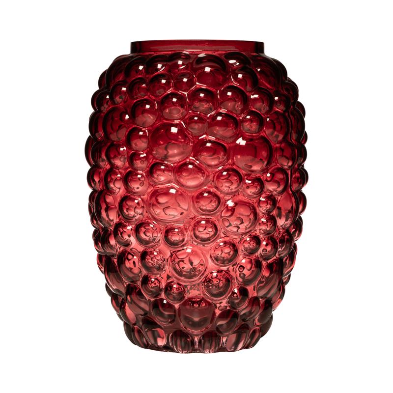 Hakbijl Glass Bibble Buikvaas Rood Ø15xh20cm