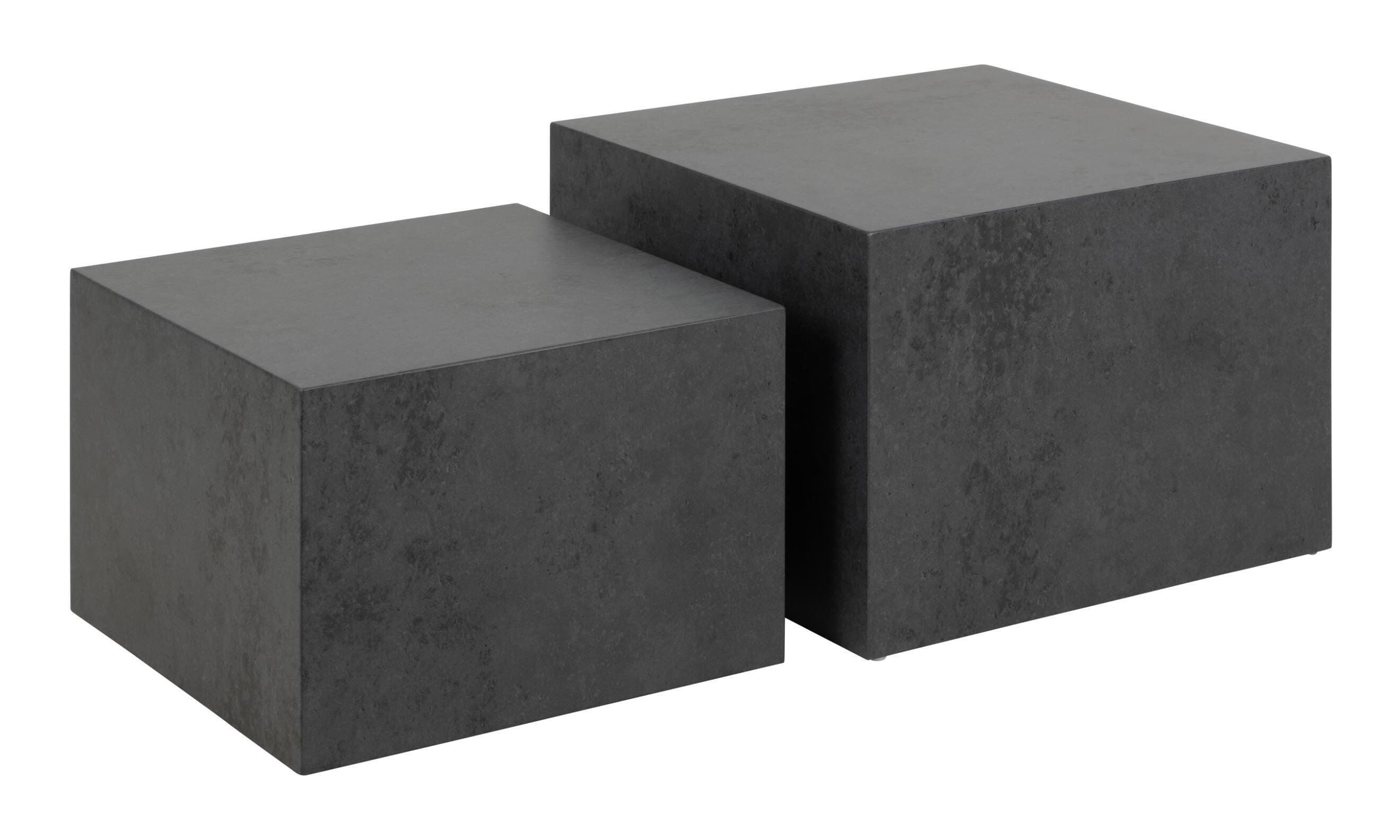 Bendt Salontafel Flavian Black Ocean look, Set van 2 stuks - Zwart