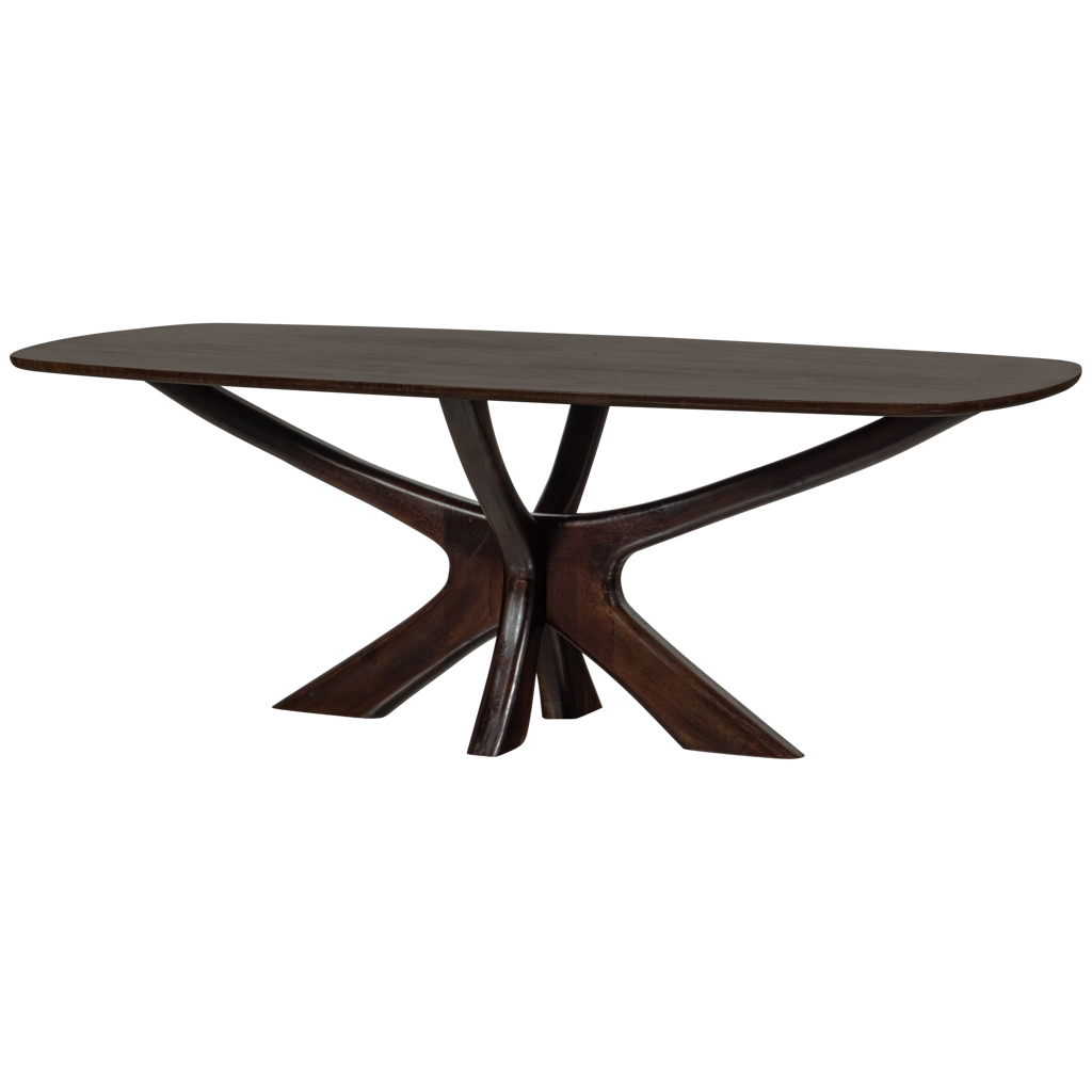 BePureHome-collectie Bridge Eettafel Met Kruispoot Mango Hout Walnoot 100X220Cm