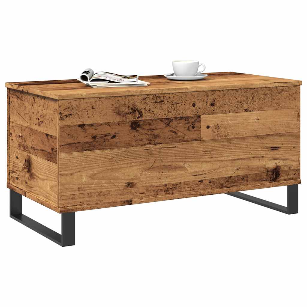 vidaXL Salontafel 90x44,5x45 cm bewerkt hout oud houtkleurig