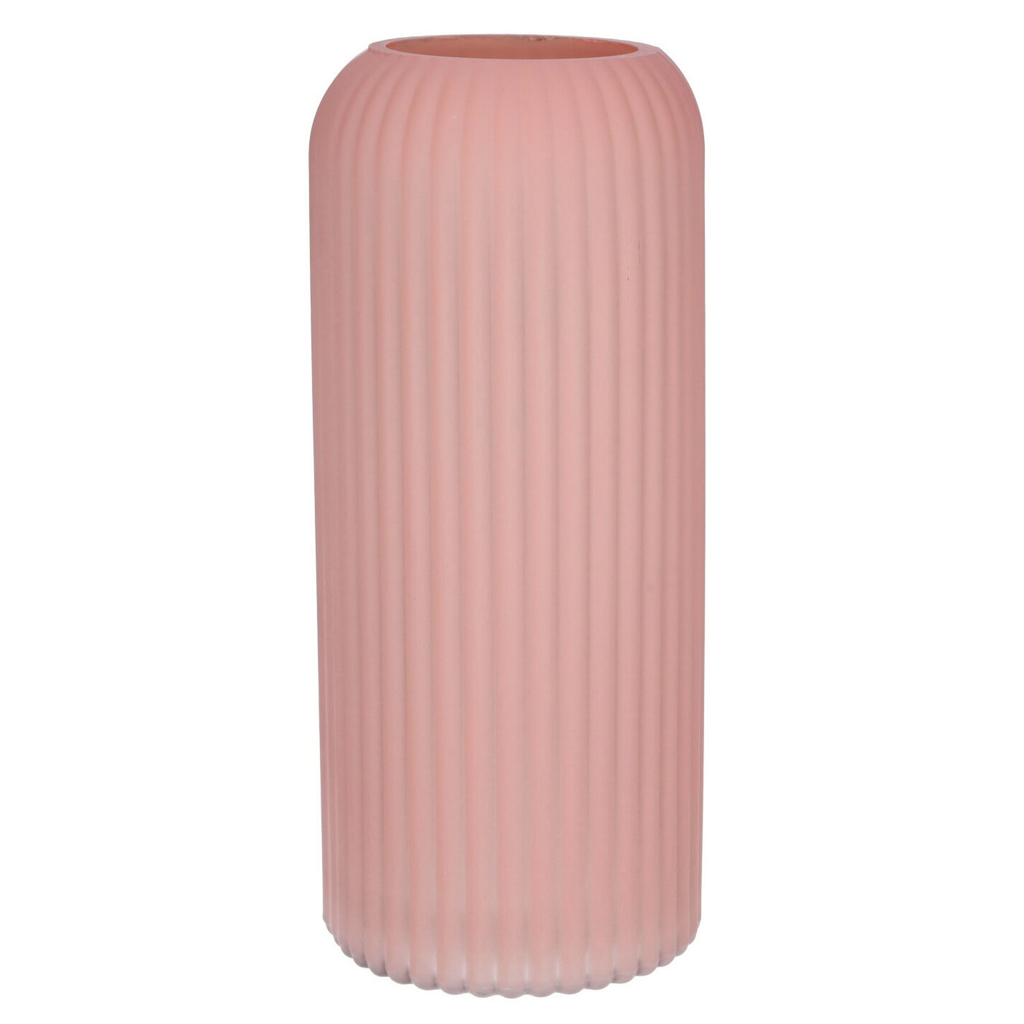 Bellatio Design Bloemenvaas - oud roze - matglas - D10 x H25 cm -