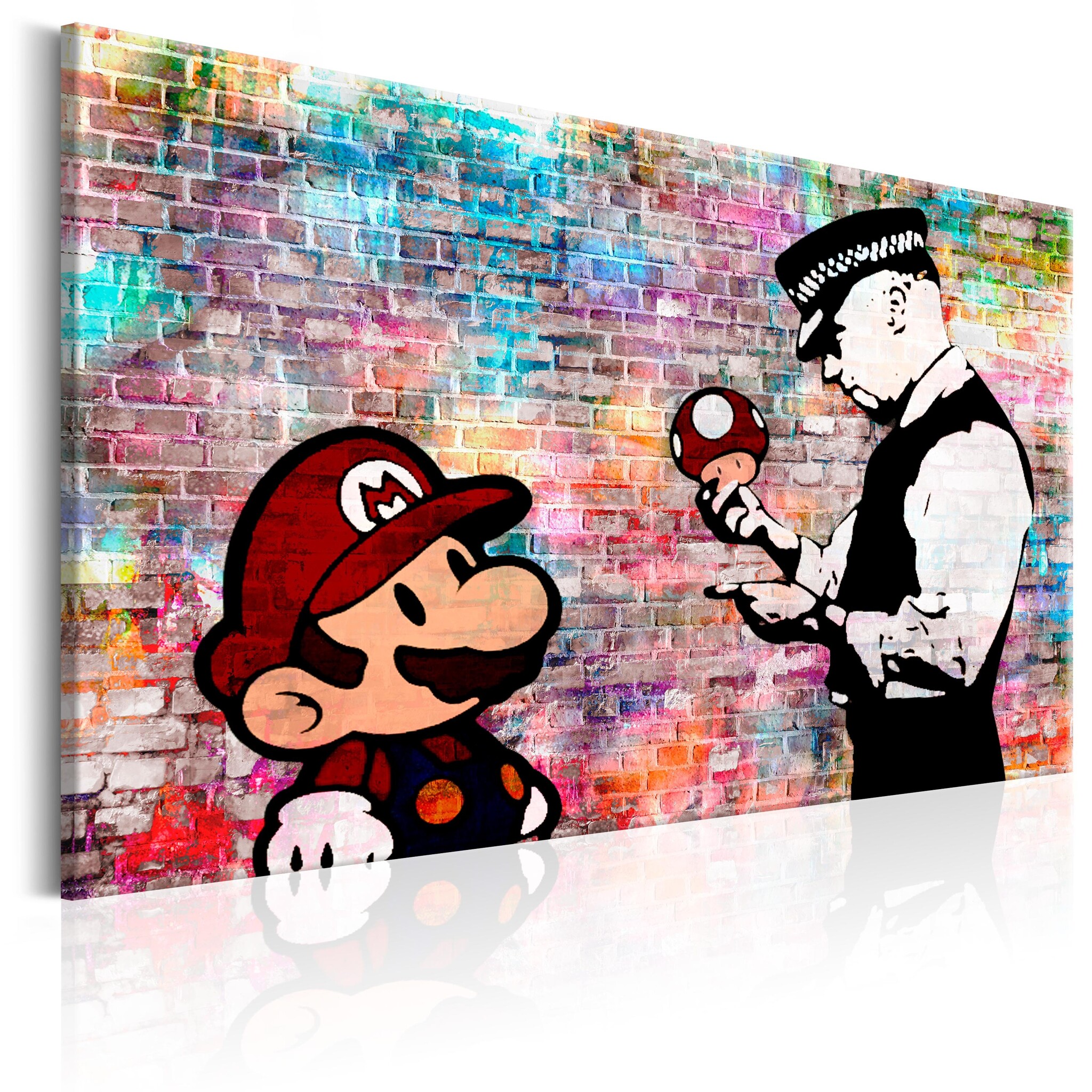 Karo-art Schilderij - Banksy: Colourful Brick