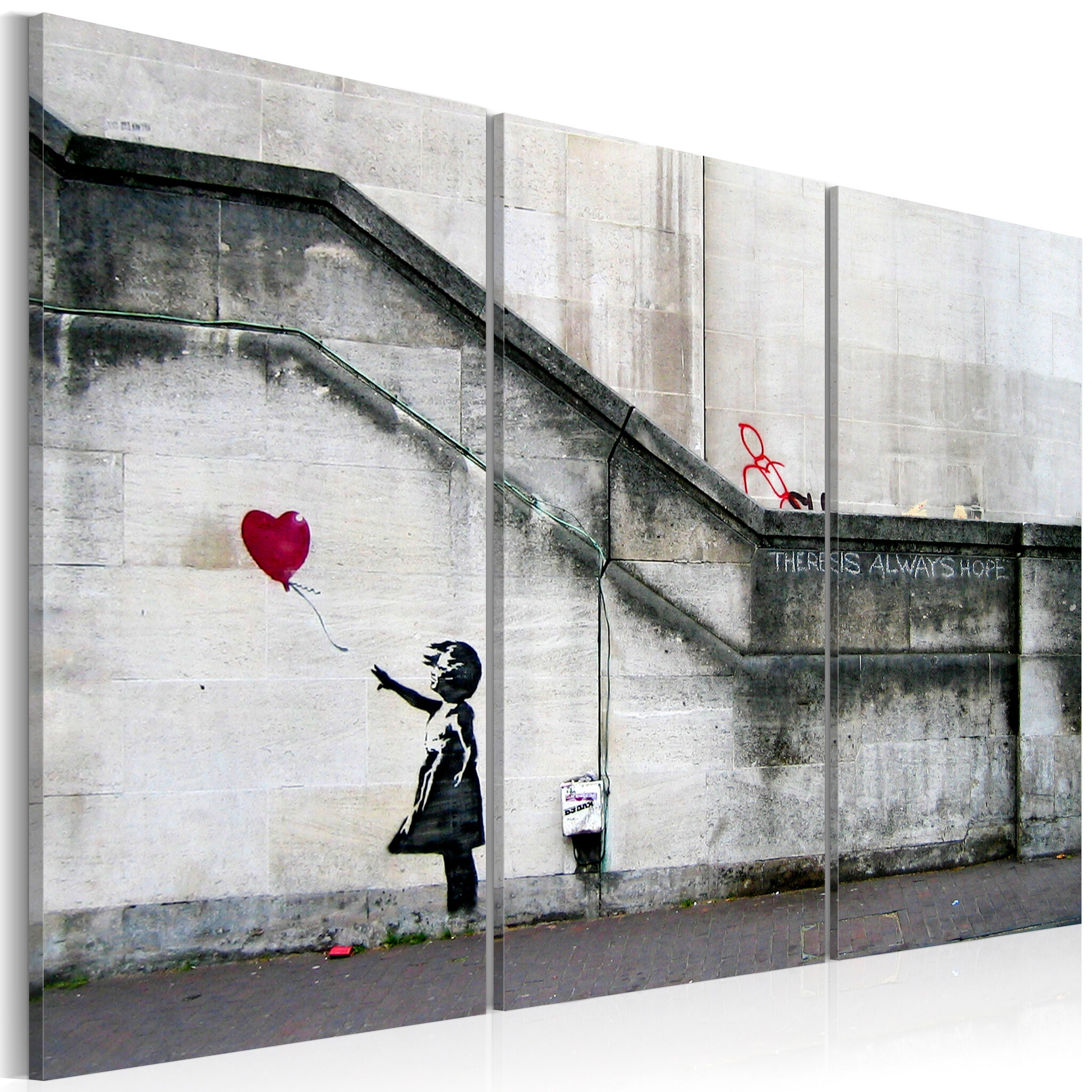 Karo-art Schilderij - Girl With a Balloon by Banksy