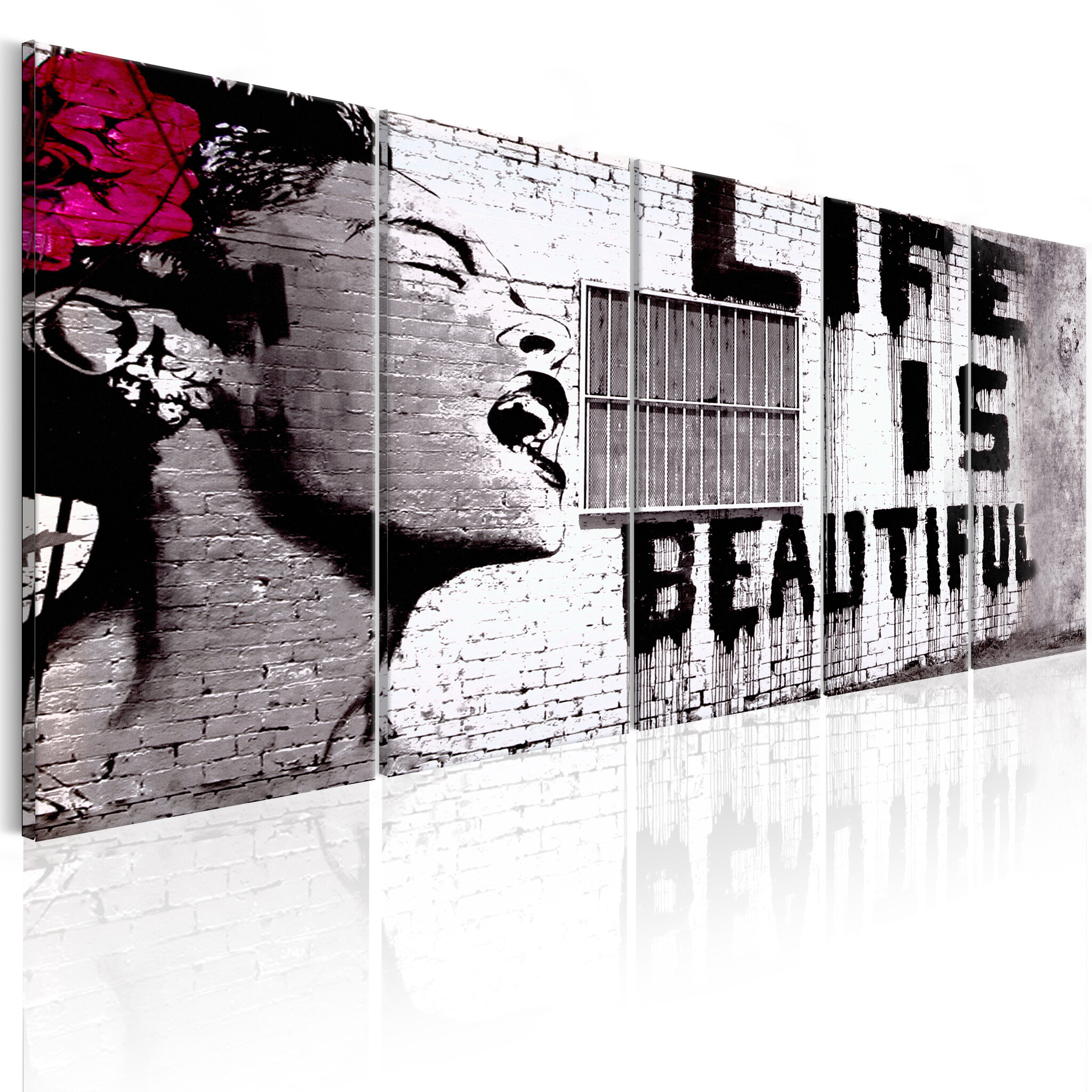 Karo-art Schilderij - Banksy: Life is Beautiful