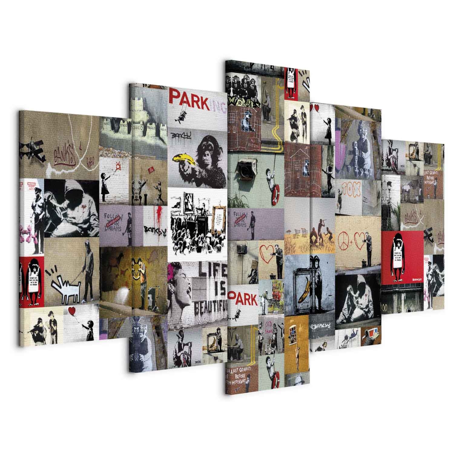 Karo-art Schilderij - Art of Collage: Banksy IV