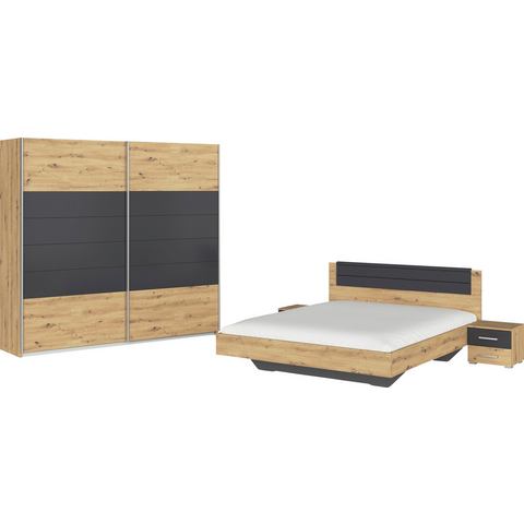 Rauch Slaapkamerserie Barcelona bed 160 of 180 cm en 2 nachttafels MADE IN GERMANY (set)