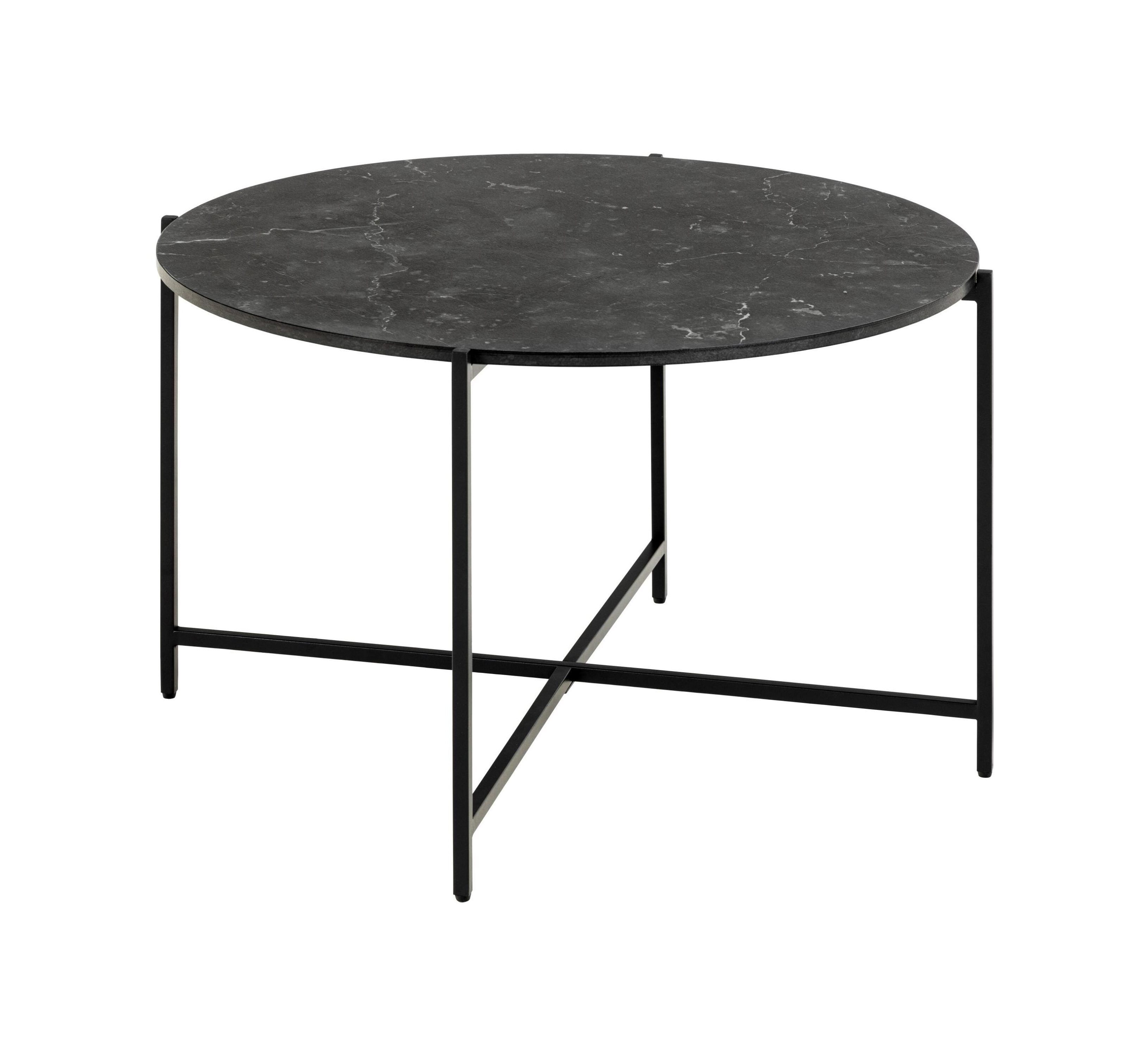 Bendt Ronde Salontafel Natally Marmerlook, 70cm - Zwart