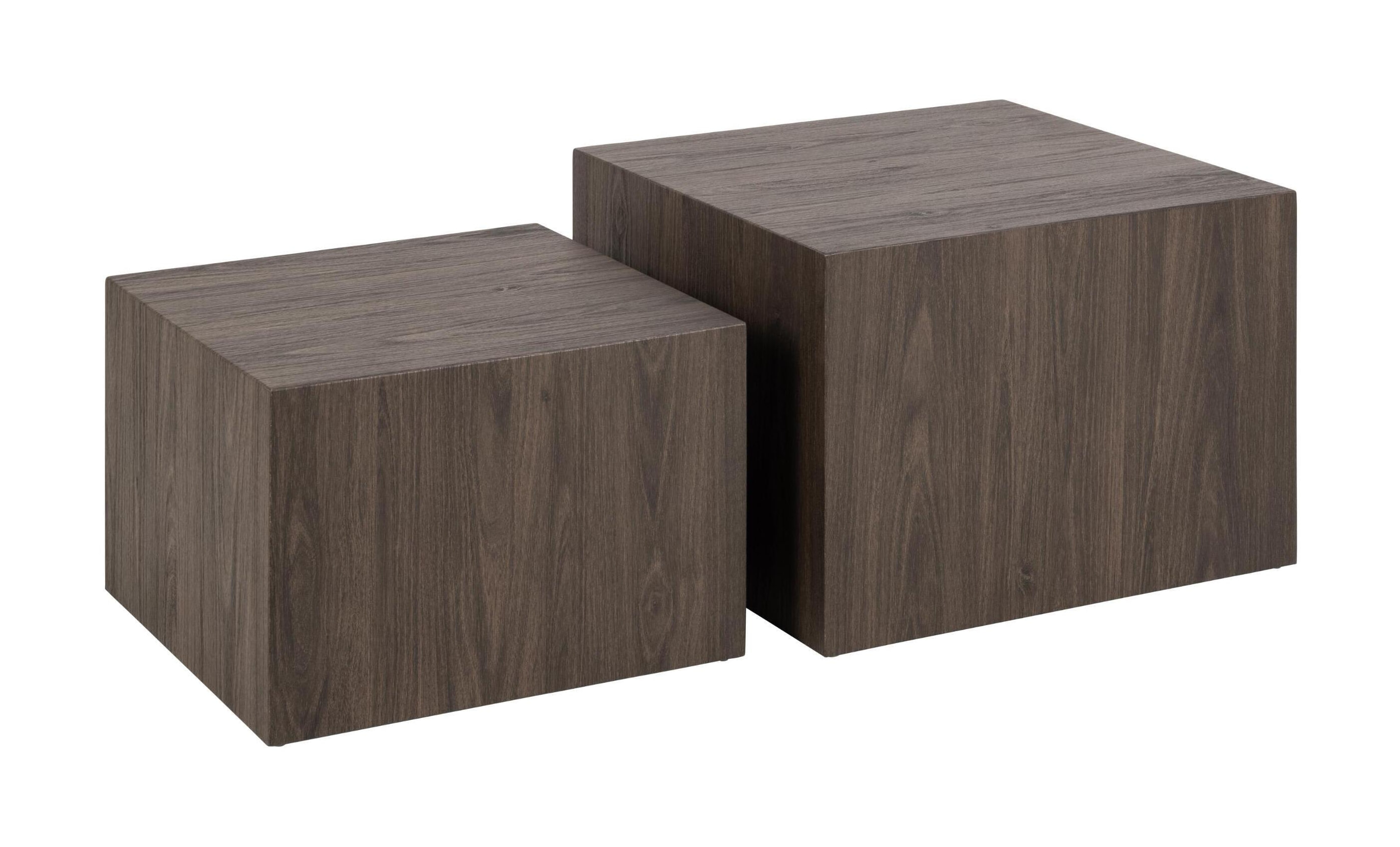 Bendt Salontafel Flavian Essenlook, Set van 2 stuks - Bruin - Vierkant