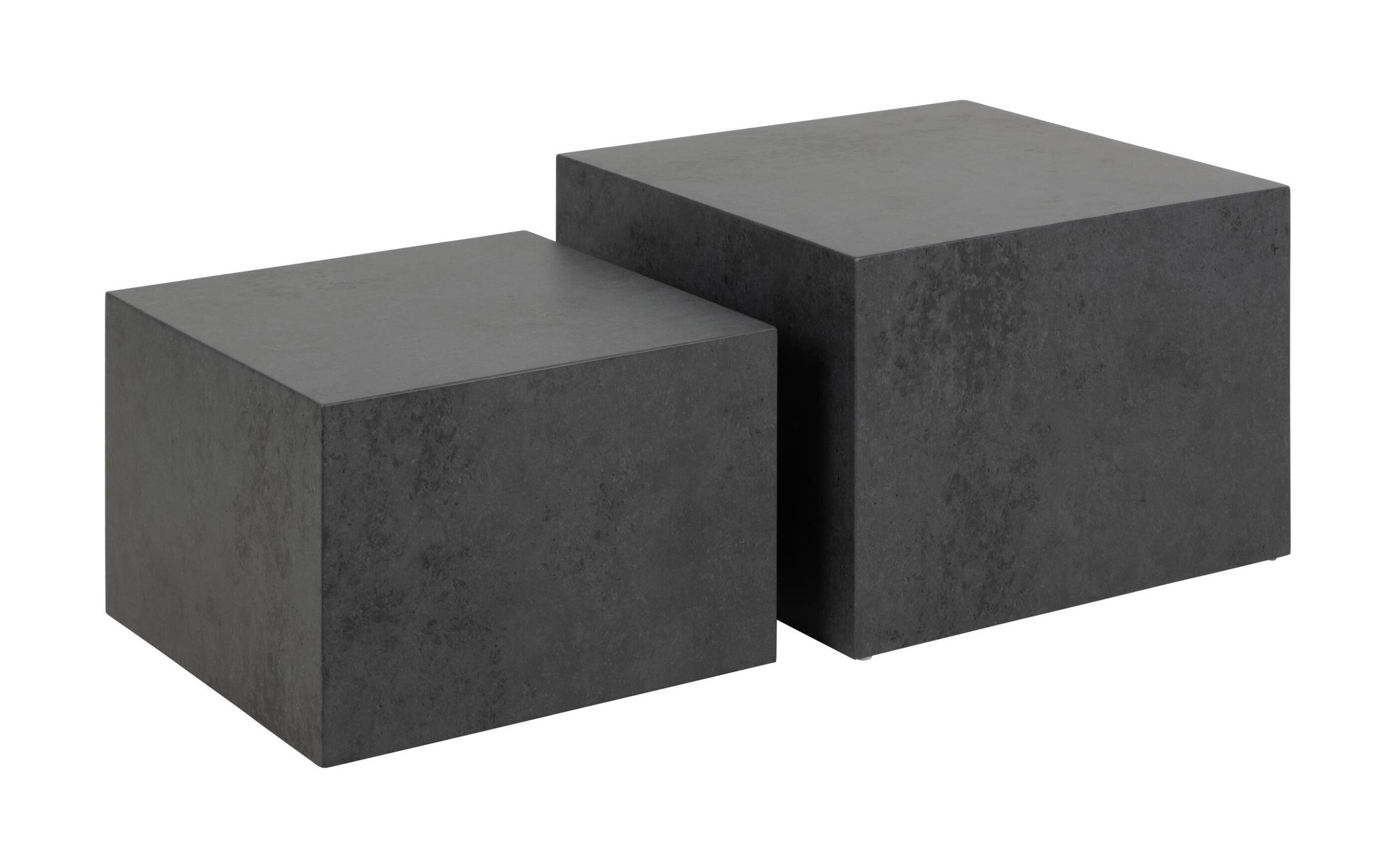 Bendt Salontafel Flavian Black Ocean look, Set van 2 stuks - Zwart - Vierkant